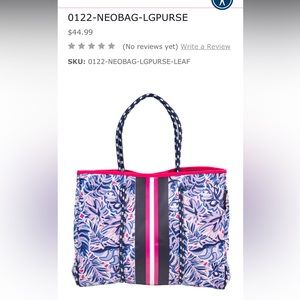 Simply Southern large neoprene beach tote leaf pattern